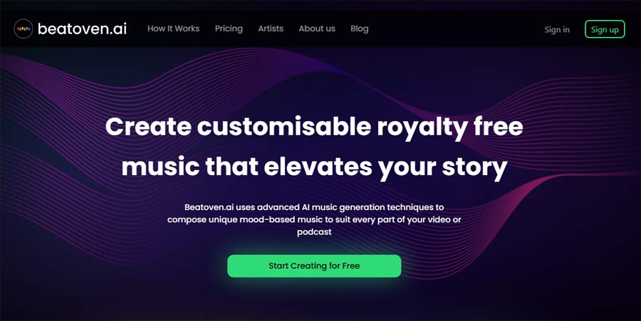 Beatoven Landing Page
